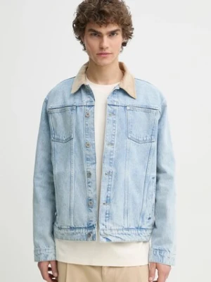 Drôle de Monsieur kurtka jeansowa La Veste Jean DElavEe męska kolor niebieski przejściowa oversize PERM-JT182-CO123-LBE