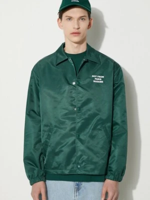 Drôle de Monsieur kurtka La Veste Slogan męska kolor zielony przejściowa PERM-JT183-PA014-DGN