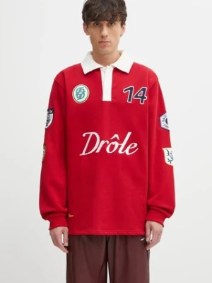 Drôle de Monsieur longsleeve bawełniany Le Polo Racing kolor czerwony z aplikacją I.PL158.CO127