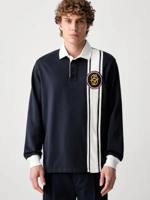 Drôle de Monsieur longsleeve męski bawełniany D Mirror Drole de Monsieur granatowy