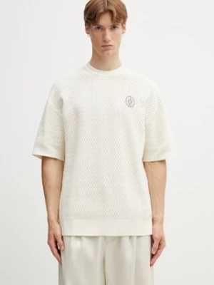 Drôle de Monsieur Maille Ajourée D Miroir t-shirt swetrowy bawełniany męski