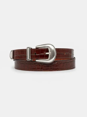 Drôle de Monsieur pasek skórzany La Ceinture Croco męski kolor brązowy G-AC168-LH031-BN