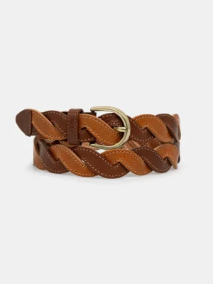 Drôle de Monsieur pasek skórzany La Ceinture Tresse męski kolor brązowy G-AC169-LH030-CG