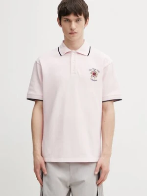 Drôle de Monsieur polo bawełniane Polo Piqué Slogan Rose