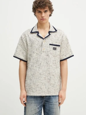 Drôle de Monsieur polo Le Polo Drule Tweed męski kolor beżowy wzorzysty G-PL153-CO177-MC