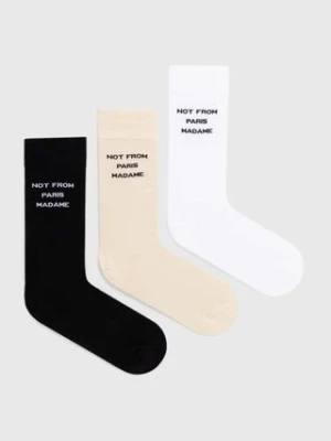 Drôle de Monsieur skarpetki bawełniane Le Pack de Chaussettes Slogan 3-pack PERM-SK101-CO024-MC