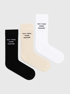 Drôle de Monsieur skarpetki bawełniane Le Pack de Chaussettes Slogan 3-pack PERM-SK101-CO024-MC