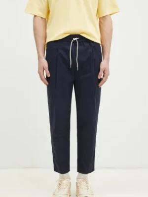 Drôle de Monsieur spodnie Le Pantalon Cropped Cargo męskie kolor granatowy proste F-BP153-CO106-NY