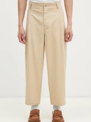 Drôle de Monsieur spodnie Le Pantalon Cropped Twill męskie kolor beżowy proste F-BP155-CO206-BG