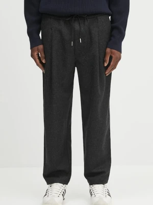 Drôle de Monsieur spodnie wełniane Le Pantalon Cropped Flanelle męskie kolor szary proste H.BP167.WV008