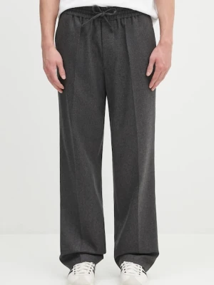 Drôle de Monsieur spodnie wełniane Le Pantalon ...lastiquE Flanelle męskie kolor szary proste H.BP191.WV008