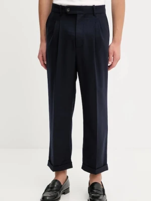 Drôle de Monsieur spodnie z dodatkiem wełny Le Pantalon Plis Cropped