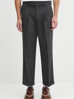 Drôle de Monsieur spodnie z dodatkiem wełny Le Pantalon Plis Cropped kolor szary I.BP192.WV008