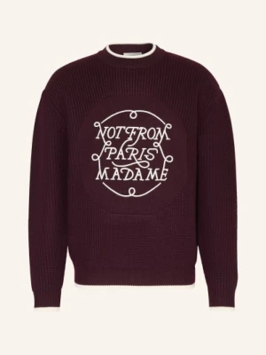 Drôle De Monsieur Sweter La Maille Z Wełny Merynosowej rot DRÔLE DE MONSIEUR