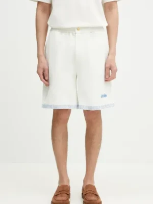 Drôle de Monsieur szorty bawełniane Le Short Pique męskie kolor biały G-BS159-CO162-OW