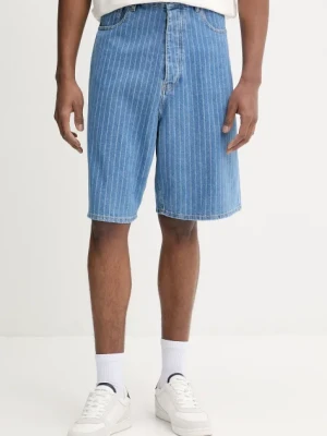 Drôle de Monsieur szorty jeansowe Le Short Baggy Rayures męskie kolor niebieski G-BS147-CO179-LBE