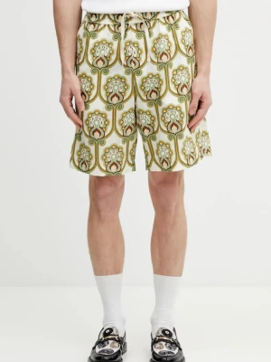 Drôle de Monsieur szorty z dodatkiem lnu Short Tapisserie Florale Lin