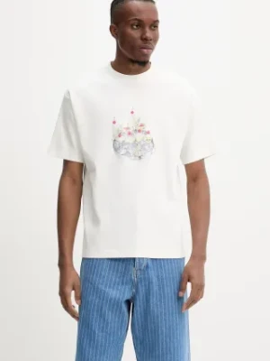 Drôle de Monsieur t-shirt bawełniany Le T-Shirt Cocktails męski kolor beżowy z nadrukiem G-TS237-CO002-OW