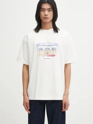 Drôle de Monsieur t-shirt bawełniany Le T-shirt DrUle Palace męski kolor beżowy wzorzysty I.TS285.CO002