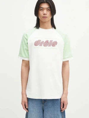 Drôle de Monsieur t-shirt bawełniany Le T-Shirt Drule Tennis męski kolor biały wzorzysty G-TS247-CO002-OW