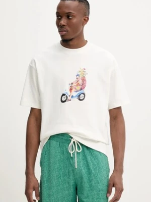 Drôle de Monsieur t-shirt bawełniany Le T-Shirt Golfeur męski kolor beżowy z nadrukiem G-TS236-CO002-OW