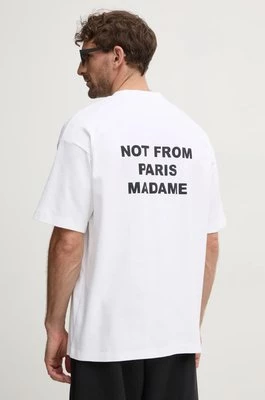 Drôle de Monsieur t-shirt bawełniany Le T-Shirt Slogan męski kolor biały z nadrukiem PERM-TS203-CO002-OPW