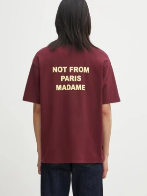 Drôle de Monsieur t-shirt bawełniany Le T-shirt Slogan męski kolor czerwony wzorzysty I.TS203.CO002
