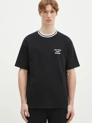 Drôle de Monsieur t-shirt bawełniany Le T-Shirt Slogan Sport męski kolor czarny z nadrukiem F-TS189-CO002-BL