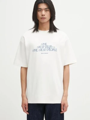 Drôle de Monsieur t-shirt bawełniany Le T-shirt "The Best Club" męski kolor beżowy wzorzysty I.TS273.CO002