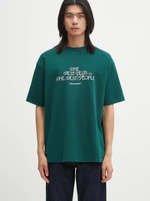 Drôle de Monsieur t-shirt bawełniany Le T-shirt "The Best Club" męski kolor zielony wzorzysty I.TS273.CO002