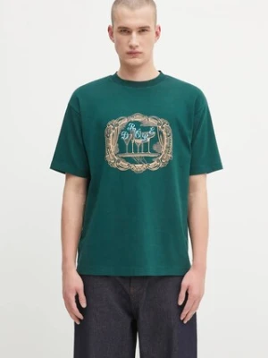 Drôle de Monsieur t-shirt bawełniany Le Tshirt Plateau męski kolor zielony z nadrukiem H.TS255.CO002