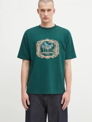 Drôle de Monsieur t-shirt bawełniany Le Tshirt Plateau męski kolor zielony z nadrukiem H.TS255.CO002