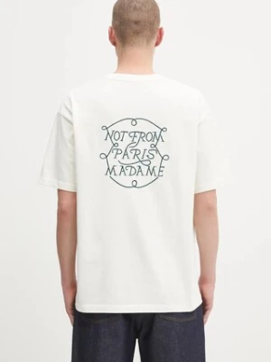 Drôle de Monsieur t-shirt bawełniany Le Tshirt Slogan Tresses męski kolor beżowy z aplikacją H.TS259.CO134