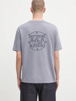 Drôle de Monsieur t-shirt bawełniany Le Tshirt Slogan Tresses męski kolor niebieski z aplikacją H.TS259.CO134
