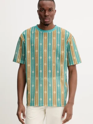 Drôle de Monsieur t-shirt Le T-Shirt Mesh męski kolor zielony wzorzysty G-TS252-PL162-EM