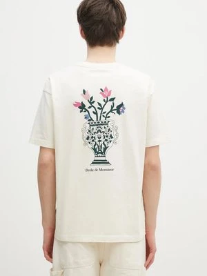 Drôle de Monsieur t-shirt Le T-Shirt Vase męski kolor beżowy z nadrukiem E-TS211-CO165-CM