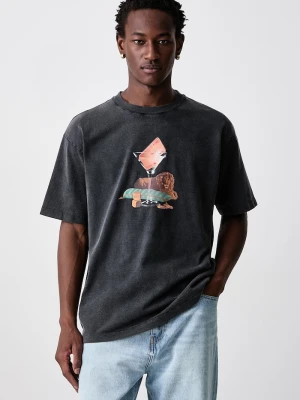 Drôle de Monsieur T-shirt męski bawełniany Glass Lion Drole de Monsieur czarny