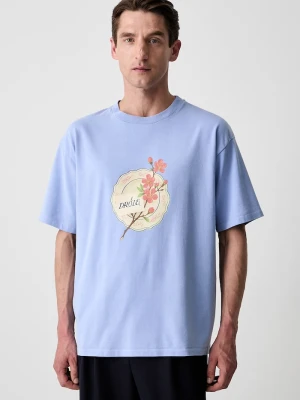 Drôle de Monsieur T-shirt męski bawełniany Porcelaine Drole de Monsieur niebieski
