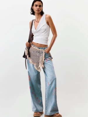 drukowane jeansy Desigual niebieski