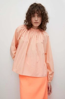 Drykorn bluzka bawełniana damska kolor pomarańczowy gładka
