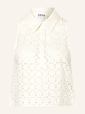 Drykorn Bluzka Shamua Z Dziurkowanej Koronki weiss