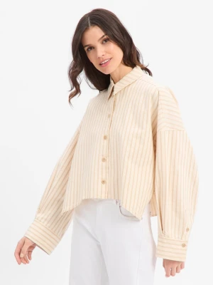 Drykorn Damska bluzka koszulowa - Oshia Kobiety Bawełna (100%) beżowy,