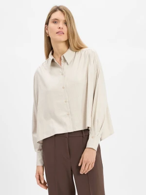Drykorn Damska bluzka oversize - Flanna Kobiety beżowy marmurkowy,