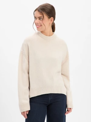 Drykorn Damski sweter z wełny dziewiczej - Liziela Kobiety wełna ze strzyży beżowy jednolity,