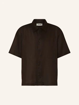 Drykorn Koszula Z Krótkim Rękawem Meryn Comfort Fit Z Lnu braun