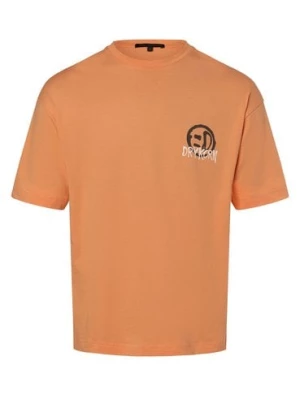 Drykorn Koszulka męska - Anayo Mężczyźni Bawełna pomarańczowy nadruk,