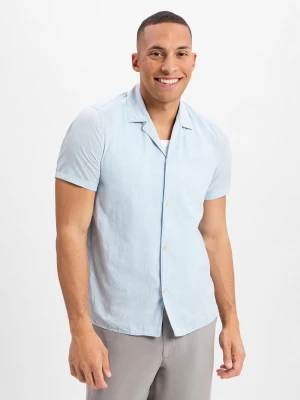 Drykorn Męska koszula casual - Bijan Mężczyźni Regular Fit Bawełna niebieski wzorzysty,