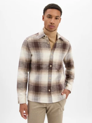 Drykorn Męska koszula casual - Dieggo Mężczyźni Comfort Fit Bawełna brązowy|beżowy w kratkę,