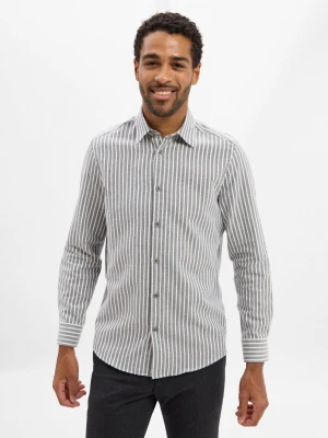 Drykorn Męska koszula casual - Ramis Mężczyźni Comfort Fit Bawełna szary w paski,