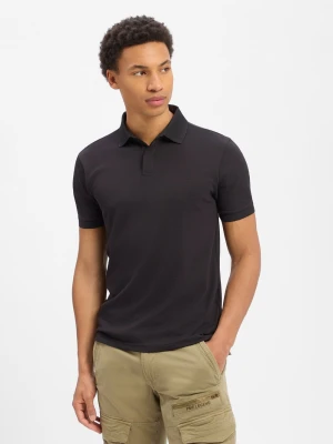 Drykorn Męska koszulka polo - Santos Mężczyźni Bawełna czarny jednolity,